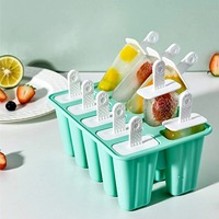 Moule à glaces en silicone à 12 cavités, silicone écologique non toxique, facile à démouler, réutilisable, outil pour desserts glacés faits maison