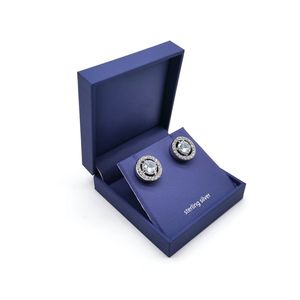 Nuevo rectángulo cuadrado azul cuero joyero personalizado al por mayor anillo COLLAR COLGANTE caja para almacenamiento de joyas - Product Image 5