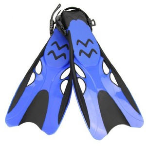 Junhai Swimming Fins Open Heel Adjustable Blue Silicone For Adults Diving Training Freestyle Swim Equipment - Product Image 2