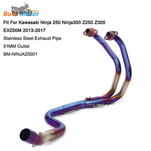 Para <span class=keywords><strong>Kawasaki</strong></span> NINJA250 NINJA300 <span class=keywords><strong>Z250</strong></span> Z300 EX250M tubo de escape 2013 2014 <span class=keywords><strong>2015</strong></span> 2016 2017 Moto bicicleta sistema de escape Racing - Product Image 4