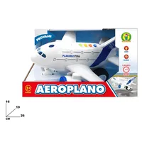 MAZZEO GIOCATTOLI Planebus 720A Avion Jouet en Plastique Lumières Sons 2-4 Ans Alimenté par Friction Piles 1.5V AG13 Incluses