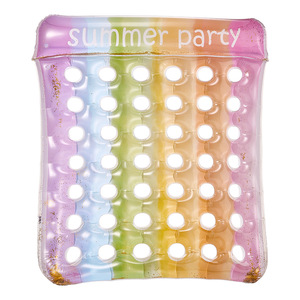 <span class=keywords><strong>Cama</strong></span> Flotante Inflable Individual/<span class=keywords><strong>Doble</strong></span> de PVC para Exteriores, Colchón con Diseño de Cielo Estrellado con Lentejuelas para Adultos y Niños, Válvula de Desinflado - Product Image 5