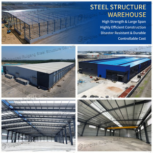 Edificio Prefabricado Moderno <span class=keywords><strong>de</strong></span> Estructura <span class=keywords><strong>de</strong></span> Acero Ligero, Taller, Cobertizo, Granero, Casa Prefabricada, Fábrica <span class=keywords><strong>de</strong></span> Maquinaria Agrícola - Product Image 2