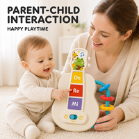 Juguete Musical para Bebés con Sonidos de Guitarra, Teclas Táctiles, Dos Modos de Juego, Anillos Deslizantes y Efectos de Sonido para el Aprendizaje Temprano y Estimulación Sensorial