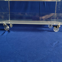 Bibliothèque et chariot en acrylique de qualité supérieure Étagère transparente avec roulettes Lucite Perspex Chariot à livres roulants pour chambre d'enfant
