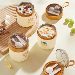 Taza de sopa de acero inoxidable Bear 304, aislada al vacío, portátil, a prueba de fugas, con asa para viajes y uso en la oficina - Product Image 1