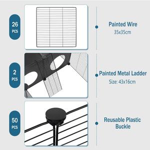 Clôture pour animaux de compagnie pliable, de luxe, jetable, à assembler et à démonter, en maille de fer transparente, avec boutons en métal solide, écologique - Product Image 4