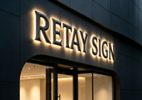 Enseigne lumineuse LED 3D personnalisée avec halo, lettres en métal rétroéclairées pour l'intérieur, signalétique lumineuse pour hall d'exposition, réception, mur