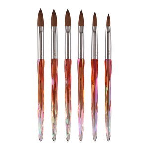 ชุดแปรงเพ้นท์เล็บ Kolinsky สีเหลือบรุ้งส้มแดง ด้ามจับคริสตัล สำหรับอะคริลิค พาวเดอร์ และยูวีเจล ต่อเล็บ ใช้ในร้านเสริมสวย - Product Image 2