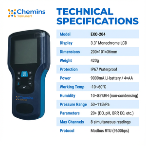 Analizador de Calidad de Agua Multiparamétrico Portátil para Monitoreo de pH, DO, Turbidez, DQO, TSS, Amoníaco y Nitrógeno EXO-204 - Product Image 2
