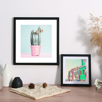 Haute qualité Mdf noir bois flottant encadré décoration murale abstraite personnalisé Fine Art affiche impression pour hôtels