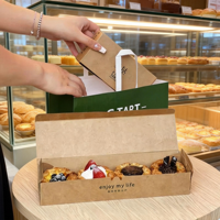 ETpack Contenants alimentaires de boulangerie avec logo personnalisé en gros Boîte d'emballage en papier kraft Boîte à tarte aux œufs Boîte à beignets