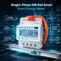 Système de gestion de l'énergie intelligent RS485/WIFI/GPRS, compteur d'énergie solaire intelligent monophasé, écran LCD 100A, rail DIN pour une gestion efficace de l'énergie
