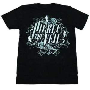 Maglietta unisex <span class=keywords><strong>nera</strong></span> in cotone a maniche corte con stampa del gruppo musicale Pierce The Veil, taglia grande, estiva, casual, girocollo, per uomo e donna. - Product Image 3