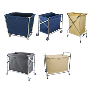 折りたたみ式ステンレス鋼201 4輪サイレントロッキングキャスター100KG容量ランドリーハンドカートハウスキーピングトロリーホテルスイベル - Product Image 6