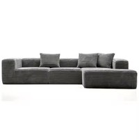 Canapé modulaire rectangulaire en tissu à trois places pour salon moderne, canapé compressible, vente en gros