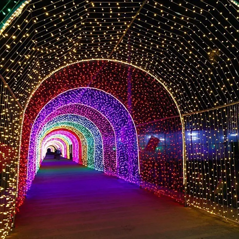 Prezzo di fabbrica rgb DMX gigante 3D LED cornice in ferro decorazione Festival natale decorazione luce LED tunnel