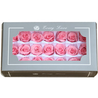 Roses éternelles écologiques en gros, diamètre 2-3 cm, 21 pièces/boîte, têtes de roses réelles préservées dans une boîte cadeau
