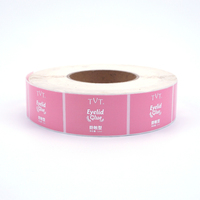 Autocollants personnalisés en rouleau avec logo rose, estampage à chaud argenté de luxe, pour flacons de 3 ml et 10 ml