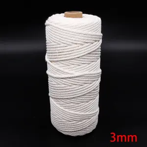Cordón de macramé de algodón, 2mm, 3mm, 4mm, venta al por mayor