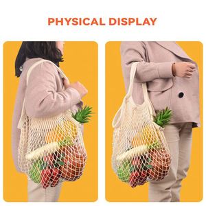 Wholesale Fashion Eco-friendly Cotton Mesh Shopping Bag-Reusable Lightweight Rainbow Color Grocery Fruit Vegetable - Product Image 6