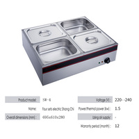 3 plaques d'isolation thermique électrique Shang Chi Shang Chi en acier inoxydable Bol à soupe isolé Bassin isolant