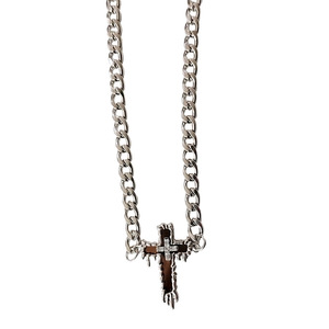Ins verre miroir croix collier hommes diamant mignon sens avancé de niche hip-hop haute rue mode lien chaîne tendance - Product Image 5