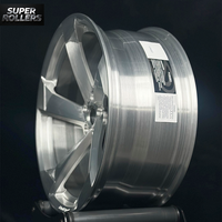 Super Rollers 522M, Llantas de Aleación de Aluminio Forjado de 5 Radios, Color Plata Brillante, Rines Personalizados de Alto Rendimiento para Audi, BMW, Mercedes, de 17 a 24 Pulgadas