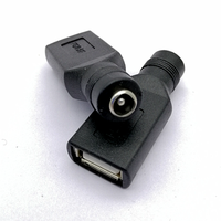 Adaptador de Conector de Jack Hembra de CC 5.5*2.1mm a Jack Hembra USB A