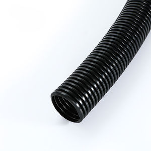 Plastique ondulé épaissi de tube de conduit électrique PA66 noir avec tuyau fileté et <span class=keywords><strong>gaine</strong></span> de câble ouverte - Product Image 3