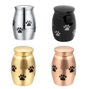 40*30mm 로즈골드 스테인리스 스틸 고양이 & 강아지 유골함 추모용 유골함 발자국 애완동물 화장 유골함 - Product Image 1