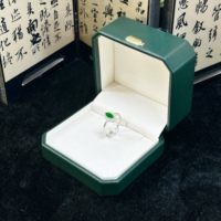 Bague en jadéite birmane naturelle de qualité A, forme losange, jadéite verte, bague pour femme, à porter tous les jours, cadeau en jadéite (avec NGTC)