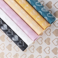 Penjualan Langsung Pabrik Kertas Pembungkus Bunga Hati Tahan Air Tebal Gaya Korea Buket Bunga 57x57cm Hadiah Florist Segar
