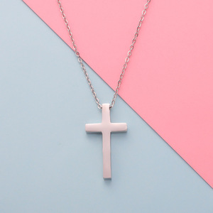 In acciaio inossidabile placcato in oro 18 carati di alta qualità personalizza la collana con pendente a croce personalizzata - Product Image 4