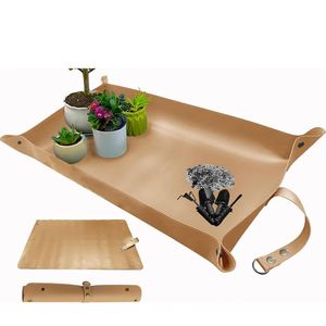 Premium PU Leather <b>Plant</b> Repotting Mat Foldable Gardening Tray for Indoor <b>Plants</b>, Mess-Free <b>Potting</b> Work Mat - Product Image 3