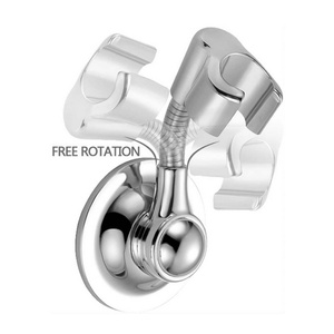 Shower Head Holder Suction Cup Adjustable Shower Holder <b>Bracket</b> Swivel Shower Head Holder Chrome Design for Camping Home Hotel - Product Image 3