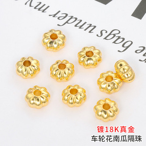 18K Gold Plated Flower Spacer Beads 14K Gold Filled <b>Copper</b> Loose Beads For <b>Bracelet</b> Making Jewelry DIY Accessories Wholesale - Product Image 5
