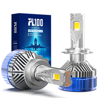 Phares LED automobiles linéaires personnalisés PL100 H7 200W 24000lm IP68 étanches avec ventilateur silencieux haute vitesse, super lumineux, universels pour voiture