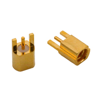 Conector RF MMCX-KE Hembra de Montaje Lateral en Ángulo Recto para PCB, Tipo de Soldadura de Montaje en Superficie, 0-6GHz para Módulo Inalámbrico