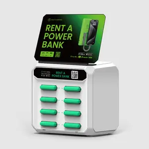 8 khe cắm cáp biển quảng cáo cho thuê ngân hàng điện chia sẻ Powerbank Máy bán hàng tự động nhanh chóng sạc chia sẻ điện thoại di động Trạm Sạc