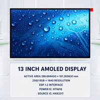 Écran d'ordinateur portable/tablette de 13 pouces, haute résolution, interface EDP 1.2, montage sur panneau, écran AMOLED premium de 13 pouces