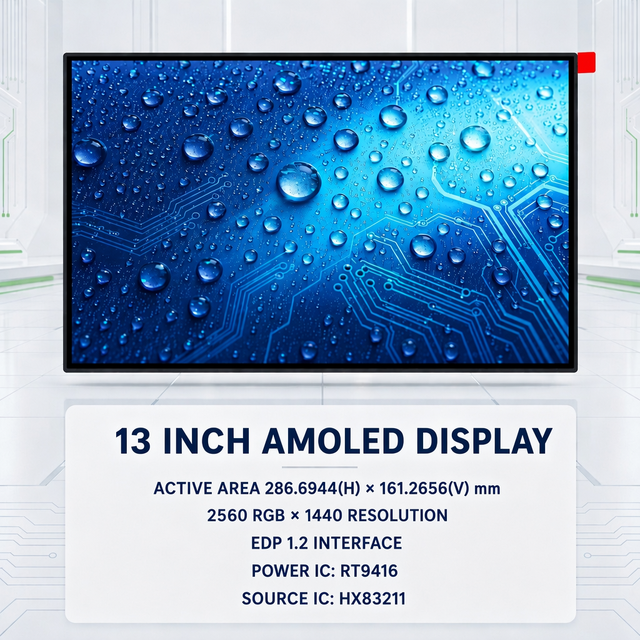 Original High Res 13" EDP 1.2 Interface Panel Mounting Screen Laptop Tablet Monitor Premium 13 Inch AMOLED Display Module