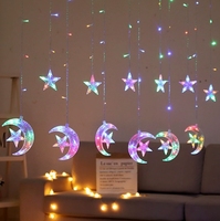Guirlandes lumineuses LED blanc chaud en forme d'étoiles, de lunes et de flocons de neige pour fenêtre, décoration de Noël, chambre, mariage, fêtes
