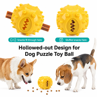 Balle distributrice de friandises en TPR pour chien, jouet à mâcher dentaire à picots pour l'alimentation interactive et couleur personnalisée, vente en gros