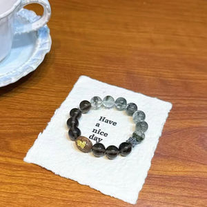 Atacado Natural Feng Shui Cura Fantasma Verde com Chá Cristal Polido Unisex Pulseira Presentes do Negócio - Product Image 3