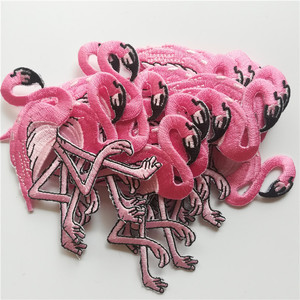 맞춤형 크기 플라밍고 패치 플라밍고 자수 다리미 패치에 플라밍고 자수 패치 다리미 - Product Image 5