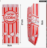 Sacs à Popcorn en Papier Kraft Rouge Écologiques, Anti-Graisse, Jetables, 40 g/m², avec Logo Personnalisé, pour Cinéma, Fêtes et Soirées Film