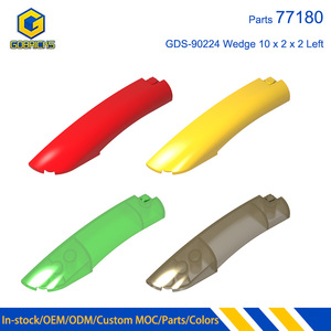 Gobricks – Pièces de blocs de construction en gros GDS-90224 Cale 10 x 2 x 2 extrémité incurvée gauche LDD 77180 compatible avec les briques de construction - Product Image 1