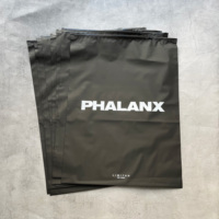 Sacs à fermeture éclair noirs avec logo personnalisé et impression blanche - Sacs en polyéthylène pour vêtements de sport et streetwear, fournitures d'emballage pour petites entreprises
