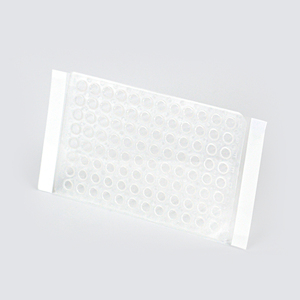 Placa de sellado óptico para diagnóstico de laboratorio, película de sellado de microplaca con falda completa, material de laboratorio, 96 Well, modelo DNA RNA, hecho en EE. UU. - Product Image 1
